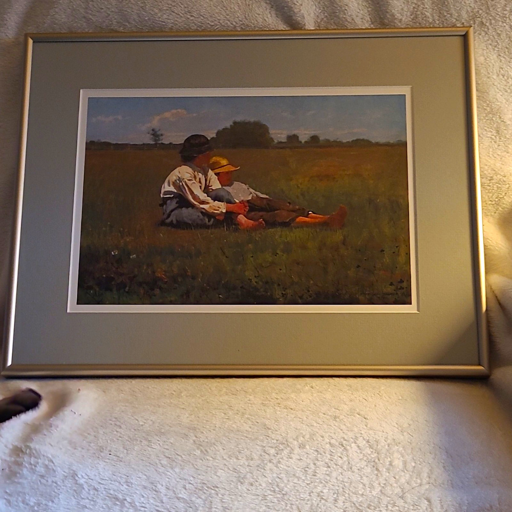 Winslow Homer Boys in a Pasture Framed Art Print Vintage Matted 1874 Painting